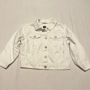 GAP Kids White Denim Jacket Size Medium